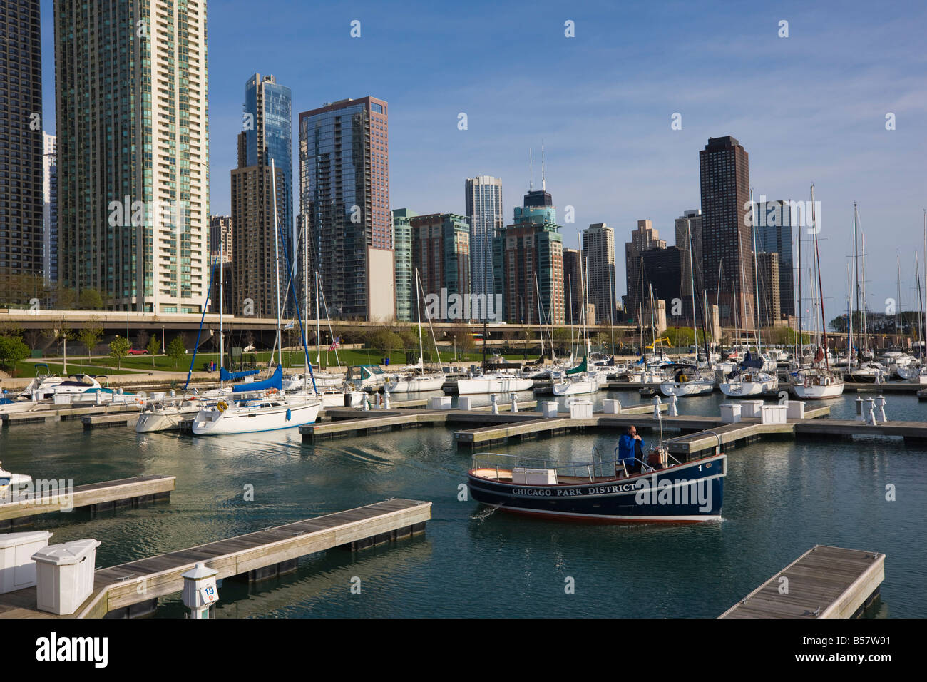 Yacht Marina, Chicago, Illinois, Vereinigte Staaten von Amerika, Nordamerika Stockfoto