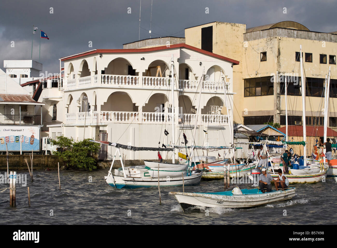 Belize Hafen Stadt Belize Belize Mittelamerika Stockfoto