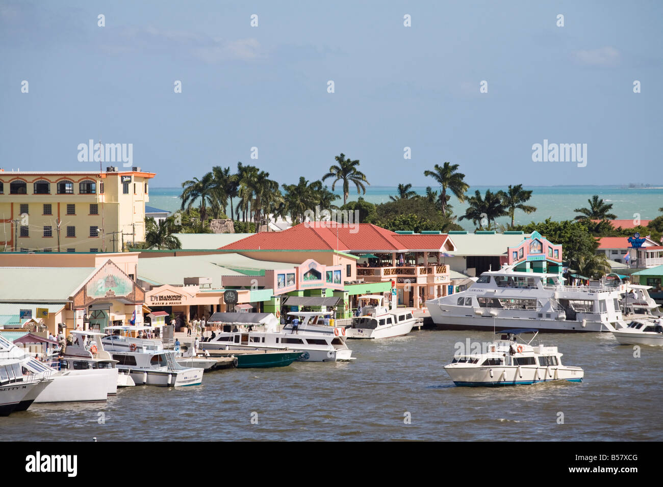 Belize Hafen Stadt Belize Belize Mittelamerika Stockfoto