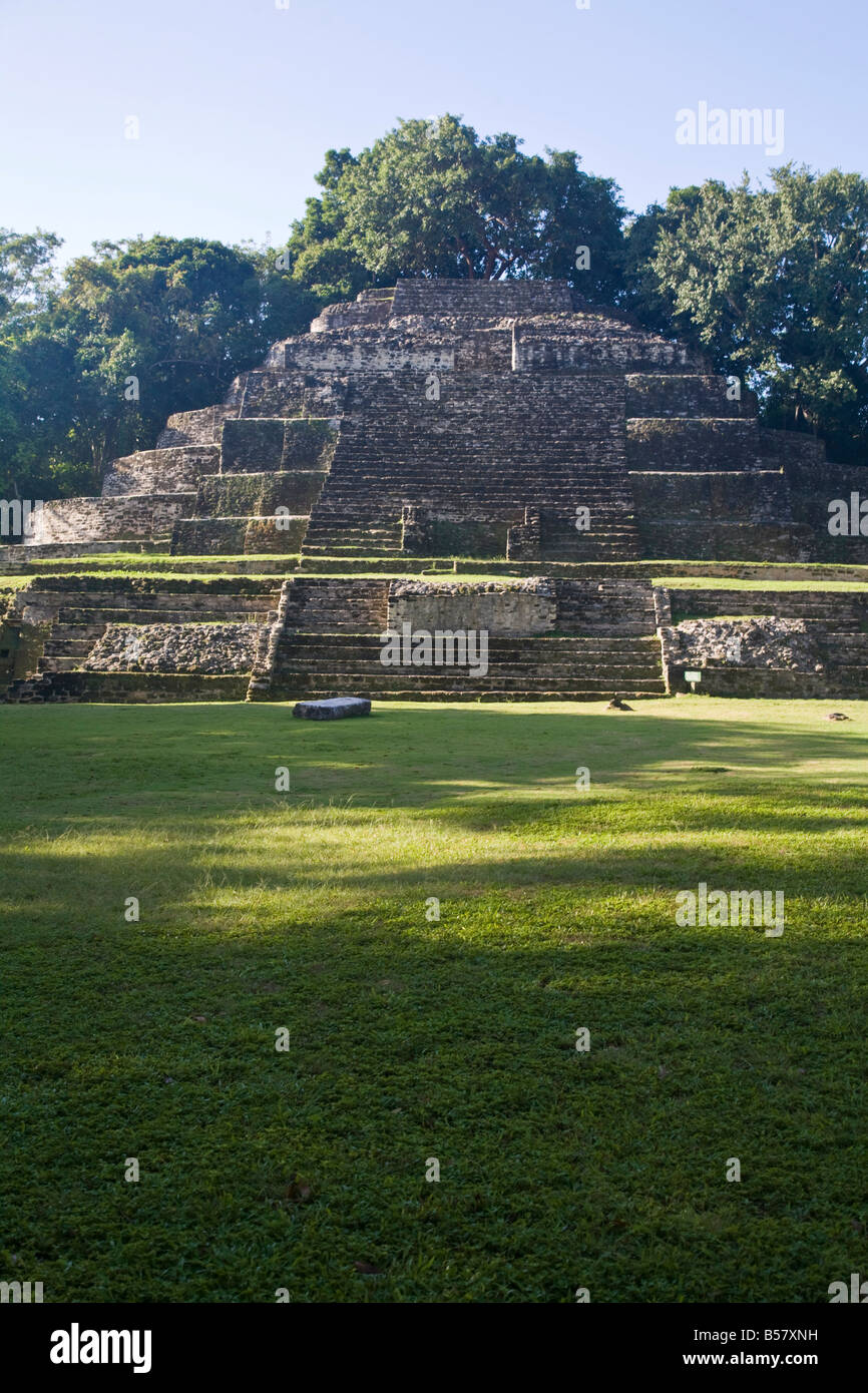 Jaguar-Tempel Struktur N10 9 Lamanai Belize Mittelamerika Stockfoto