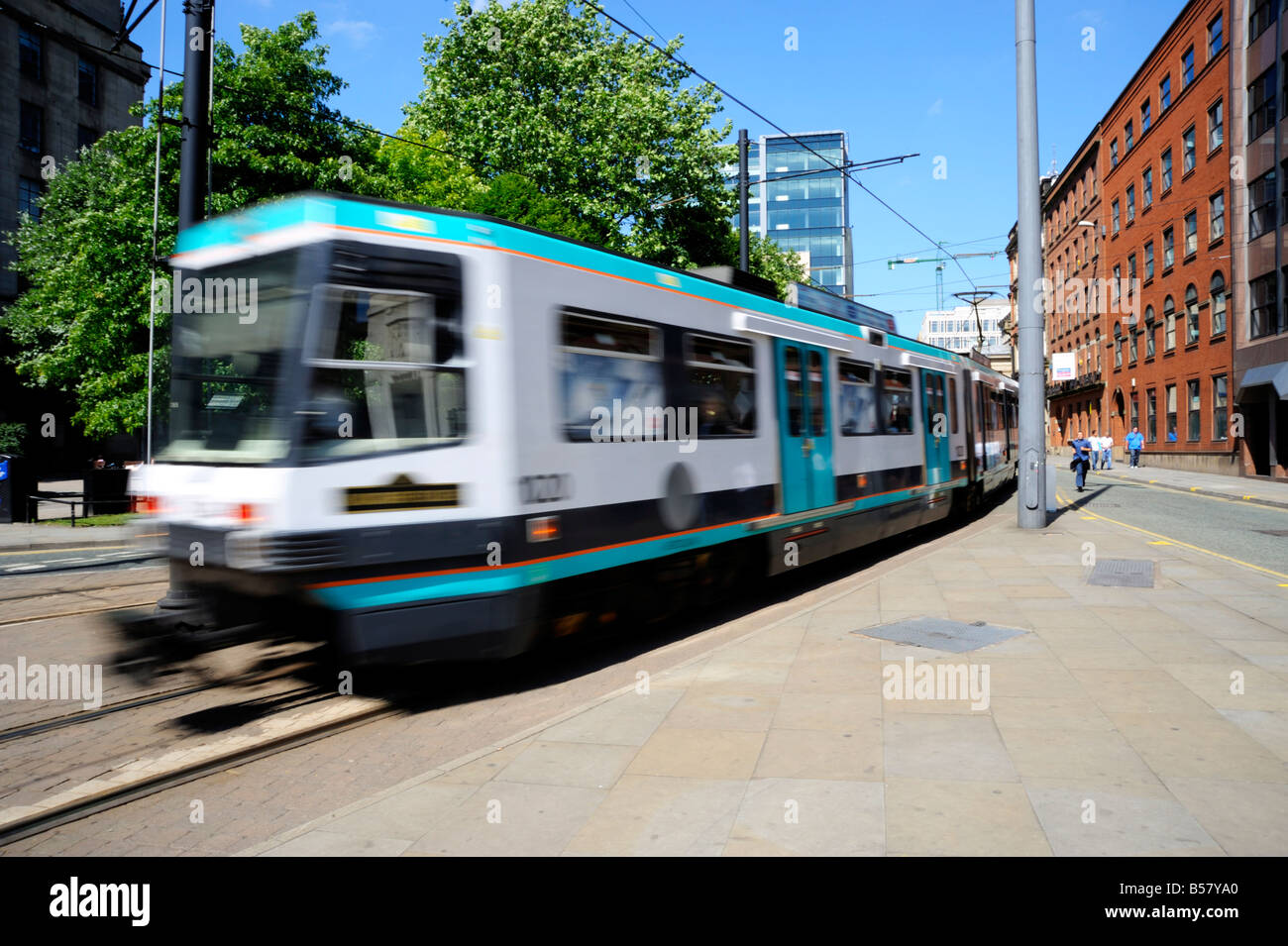 Metrolink Tram, Manchester, England, Vereinigtes Königreich, Europa Stockfoto