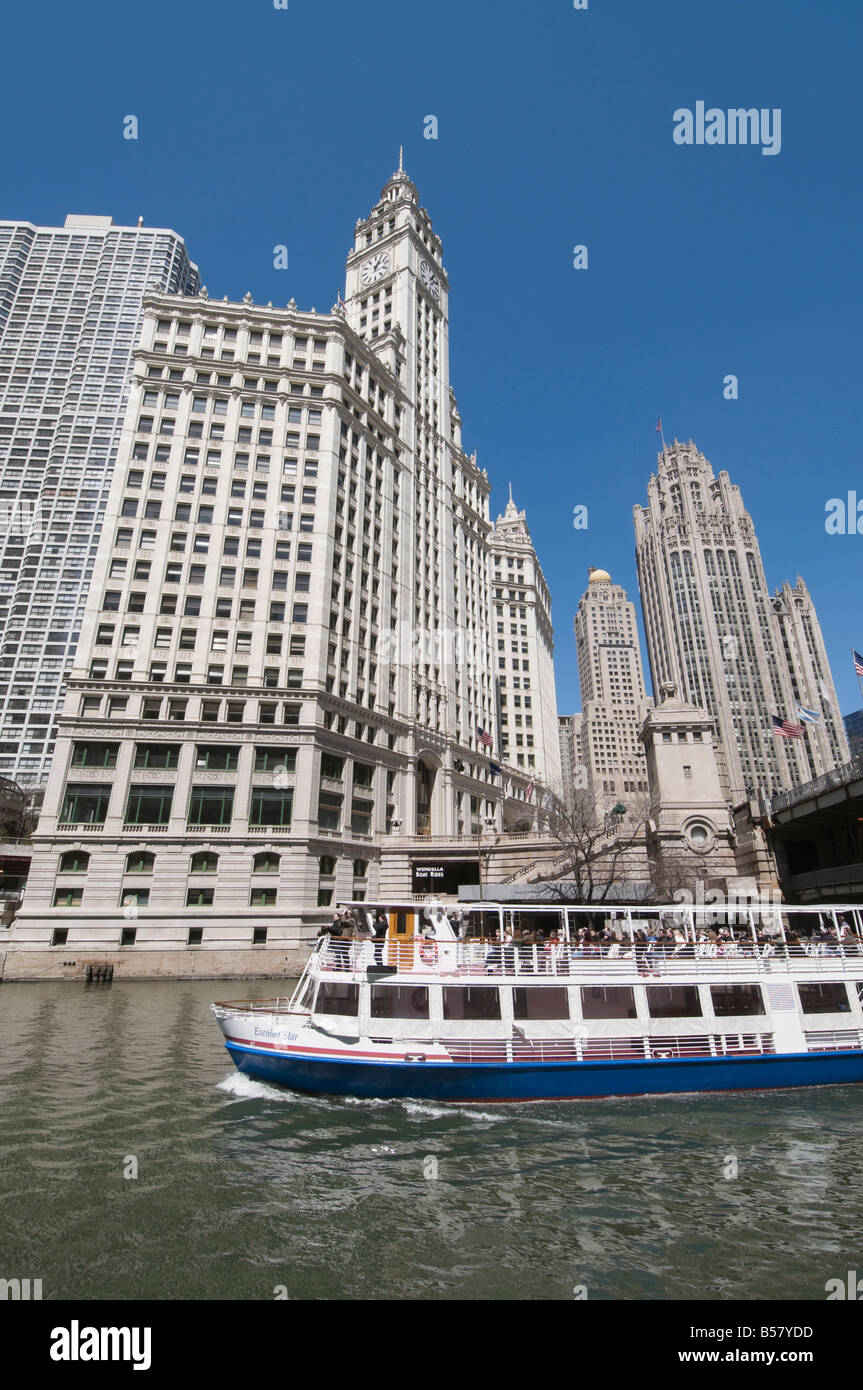 Wrigley Building im Hintergrund, Chicago, Illinois, Vereinigte Staaten von Amerika, Nordamerika Stockfoto