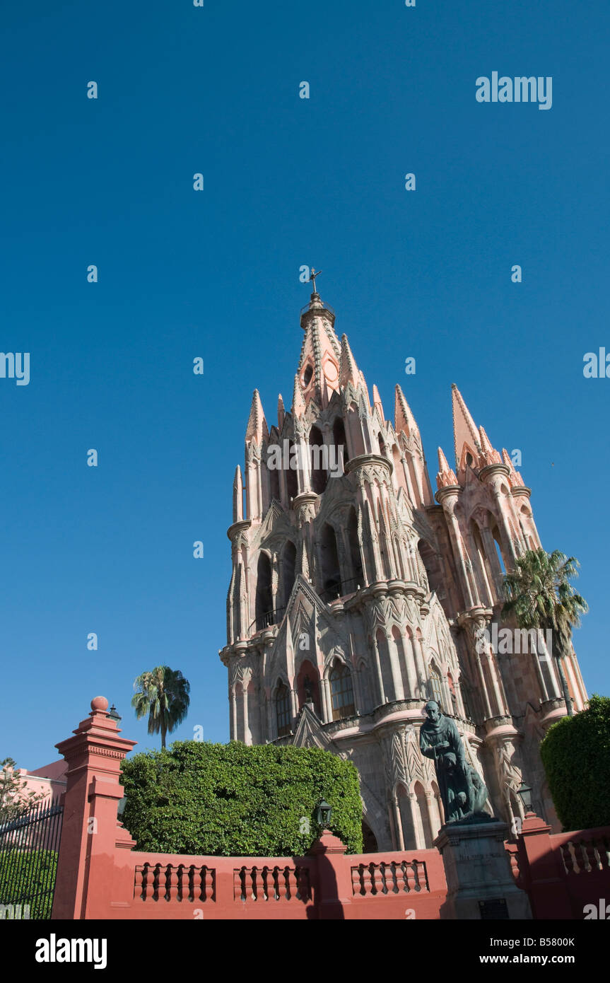 La Parroquia, Kirche bemerkenswert für die fantastische neugotischen Fassade, San Miguel de Allende (San Miguel), Bundesstaat Guanajuato, Mexiko Stockfoto