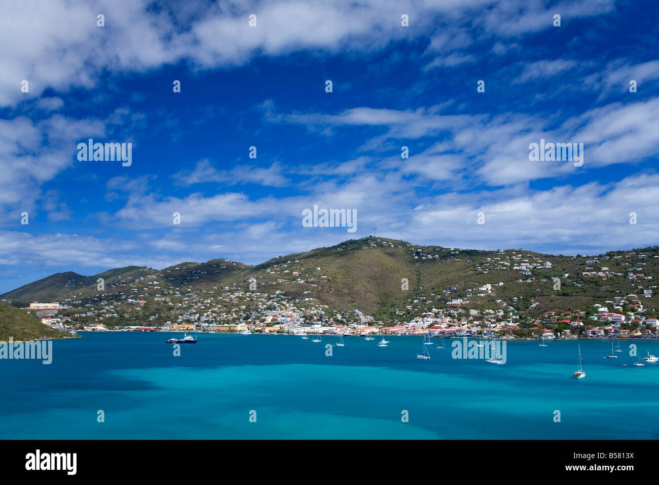 Stadt von Charlotte Amalie, St. Thomas Insel, US Virgin Islands, West Indies, Karibik, Mittelamerika Stockfoto