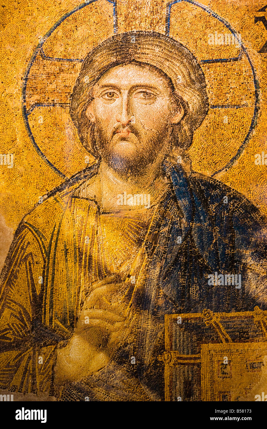 Mosaik des Christus in Aya Sofya (Sancta Sophia), UNESCO-Weltkulturerbe, Sultanahmet, Istanbul, Türkei, Europa Stockfoto