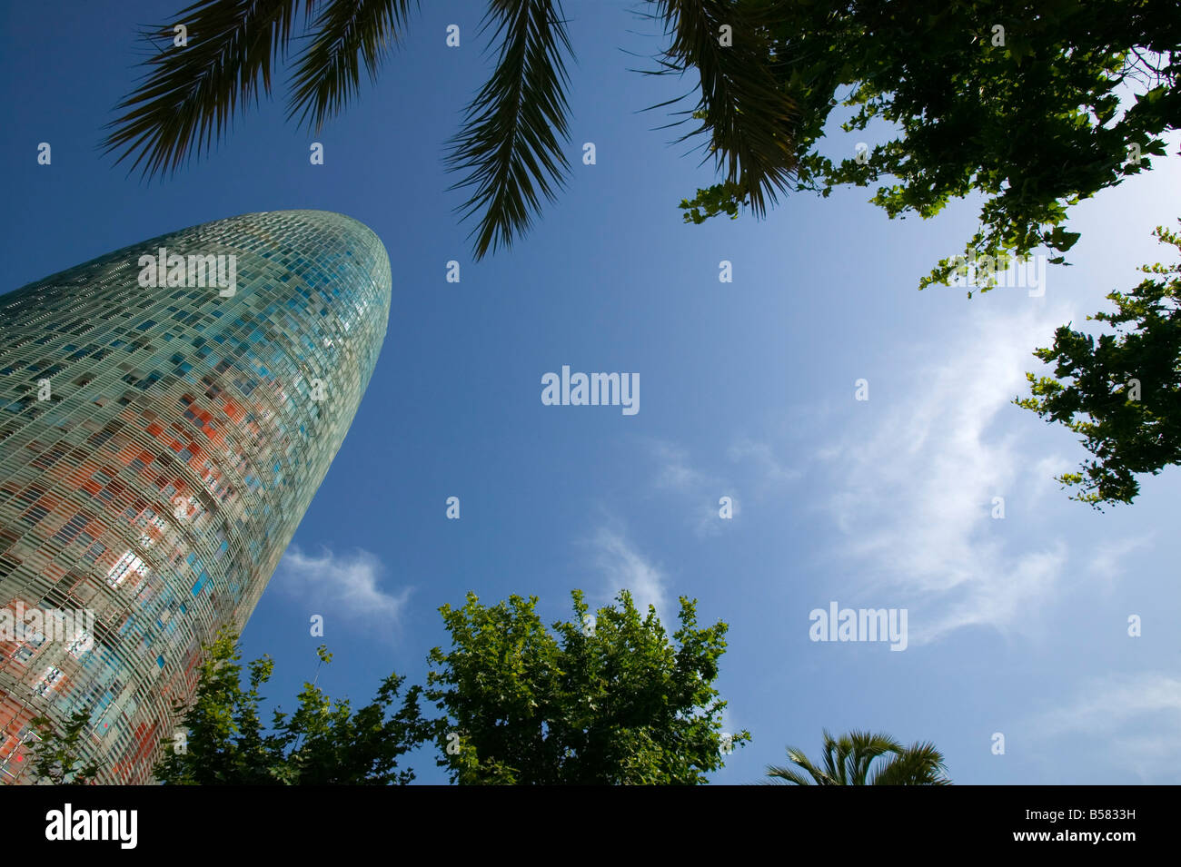 Agbar-Turm von Architekt Jean Nouvel, Barcelona, Katalonien, Spanien, Europa Stockfoto