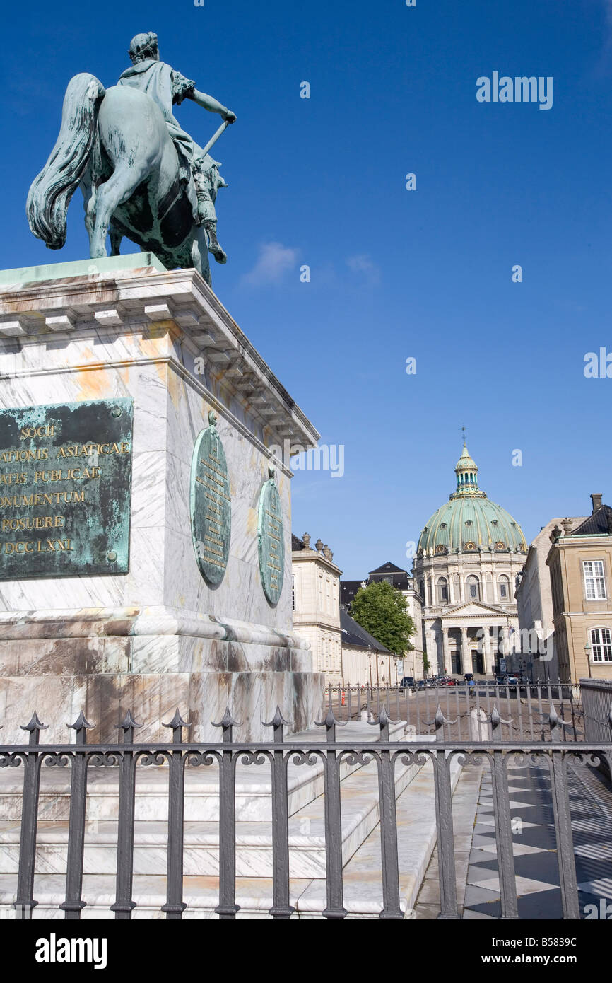 Amalienborg und Marmorkirken Kirche, Kopenhagen, Dänemark, Skandinavien, Europa Stockfoto