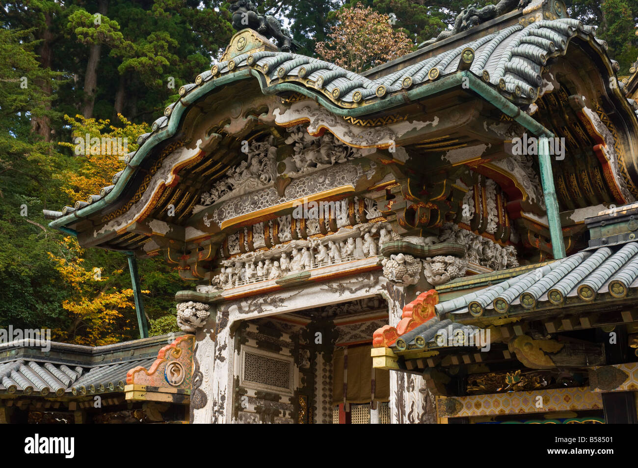 Haupthalle, Tosho-gu Schrein, Nikko, zentralen Honshu (Chubu), Japan, Asien Stockfoto