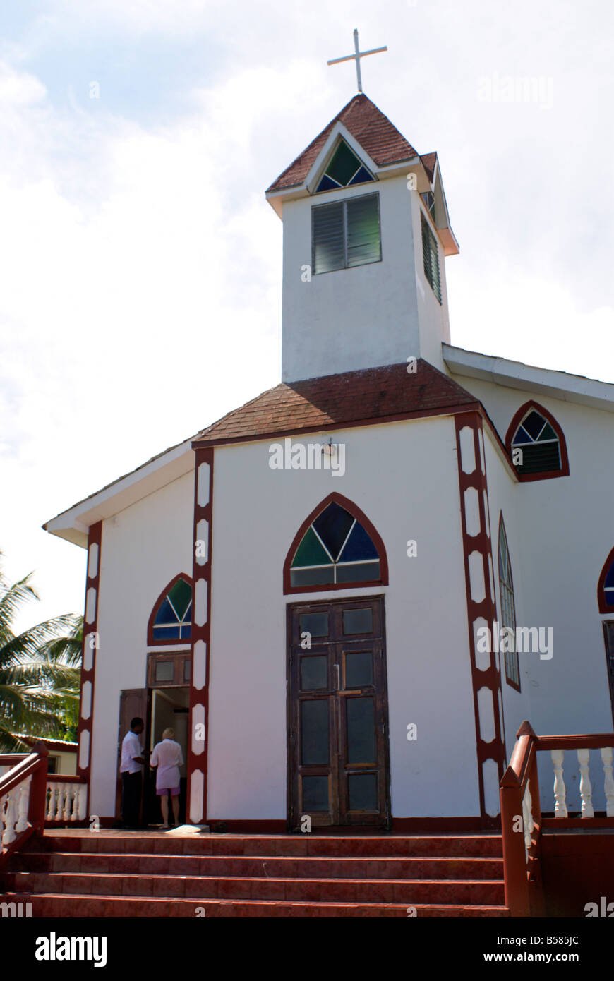 Ebeneezer Baptist Church auf Big Corn Island, Nicaragua, Mittelamerika Stockfoto