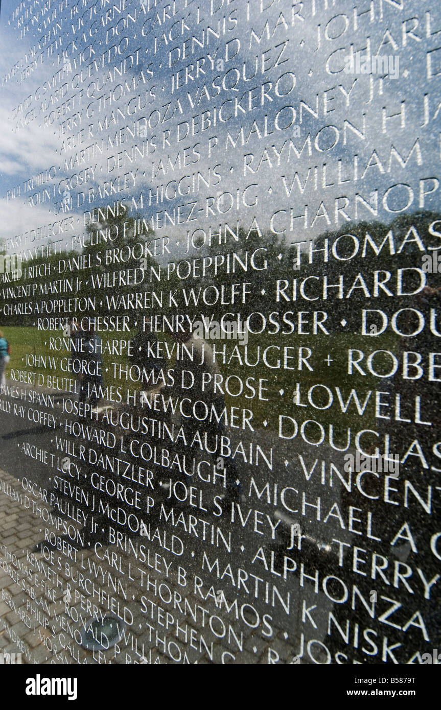 Vietnam Veterans Memorial Wall, Washington D.C. (District Of Columbia), Vereinigte Staaten von Amerika, Nordamerika Stockfoto