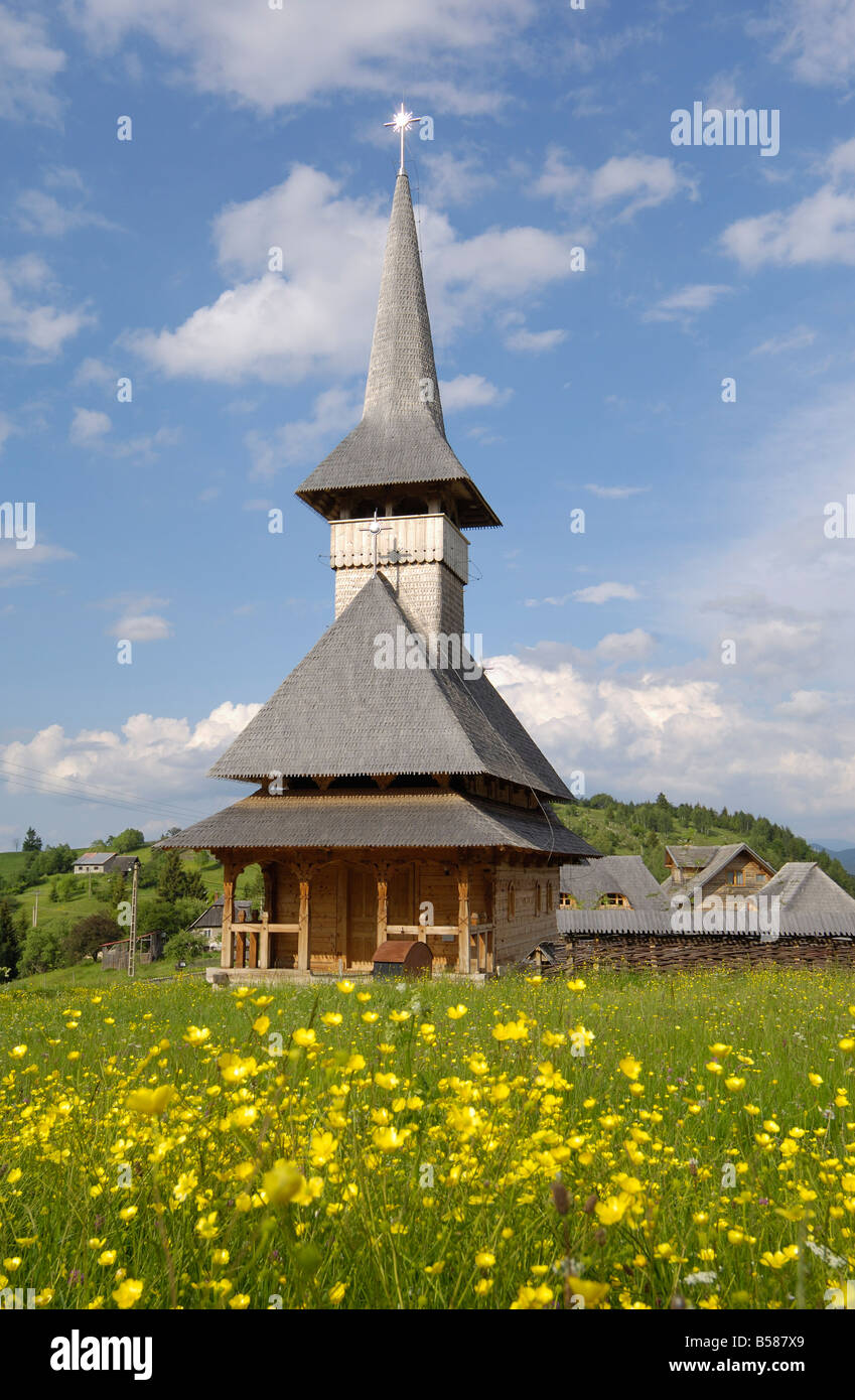 Holzkirche, Fundata, Siebenbürgen, Rumänien, Europa Stockfoto