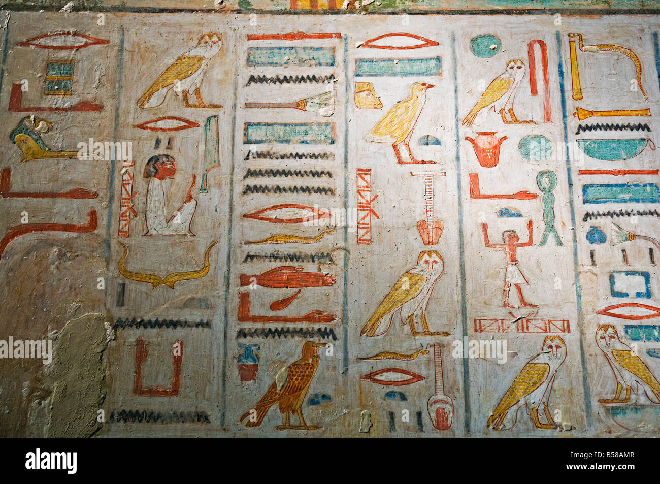 Detail aus den Texten, Grab von Rekhmire, Westjordanland, Theben, UNESCO-Weltkulturerbe, Ägypten, Nordafrika, Afrika Stockfoto
