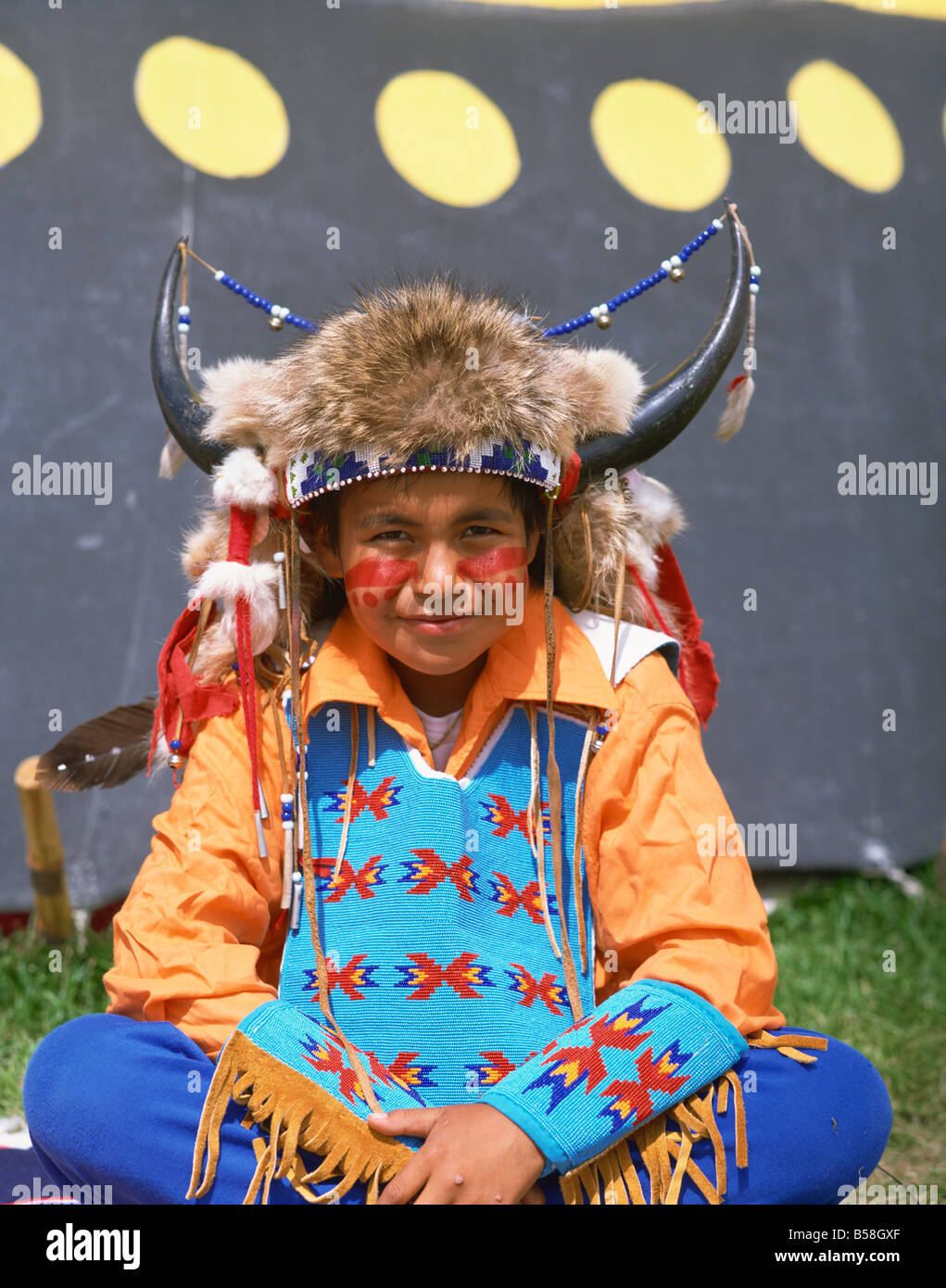 Native American Boy Calgary Alberta Kanada Nordamerika Stockfoto