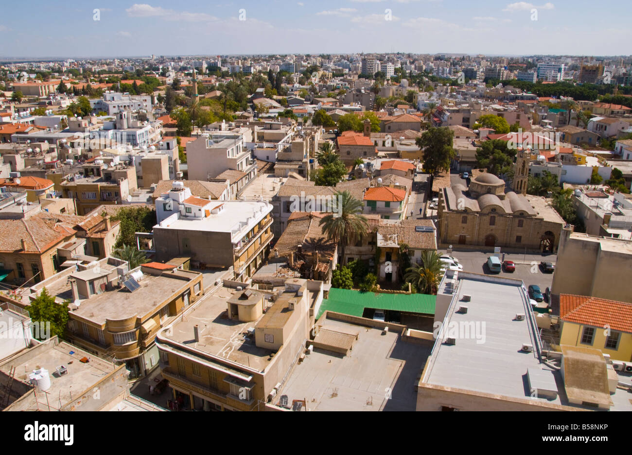 Blick über die Stadt von Nicosia Zypern Südeuropa Stockfoto