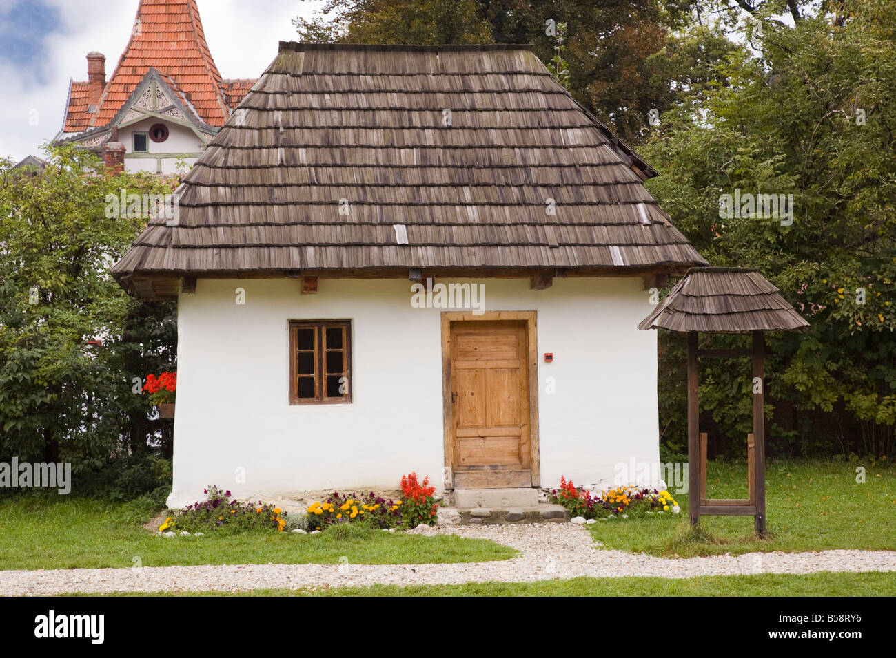 Bran Siebenbürgen Rumänien Europa traditionelle kleine air 19. Jahrhundert Gebäude in Open Village Folk Museum Stockfoto