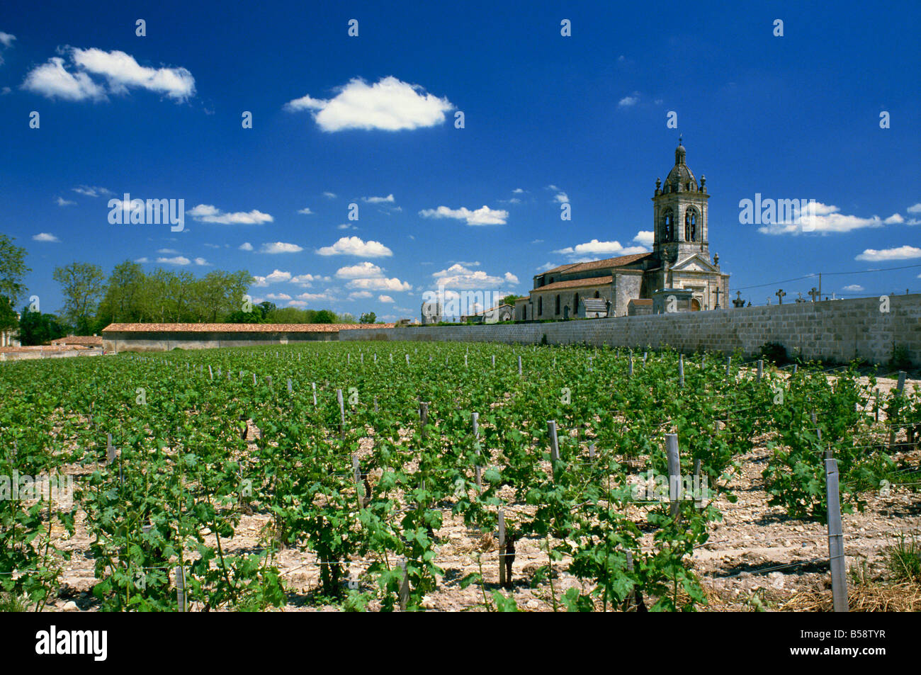 Kirche von Margaux, Medoc, Aquitaine, Frankreich, Europa Stockfoto