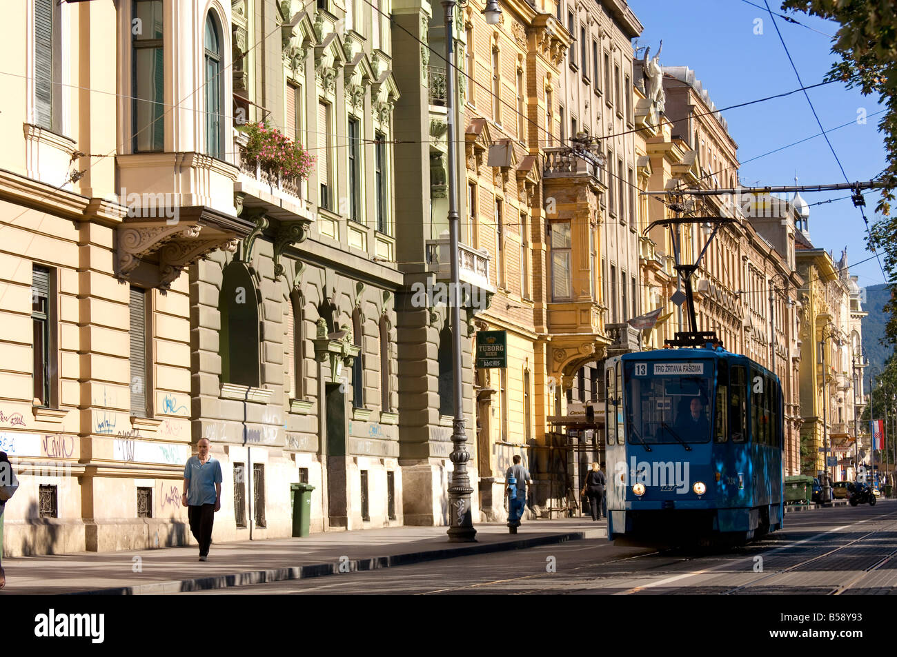 Straßenbahn, Praska Street, Zagreb, Kroatien, Europa Stockfoto