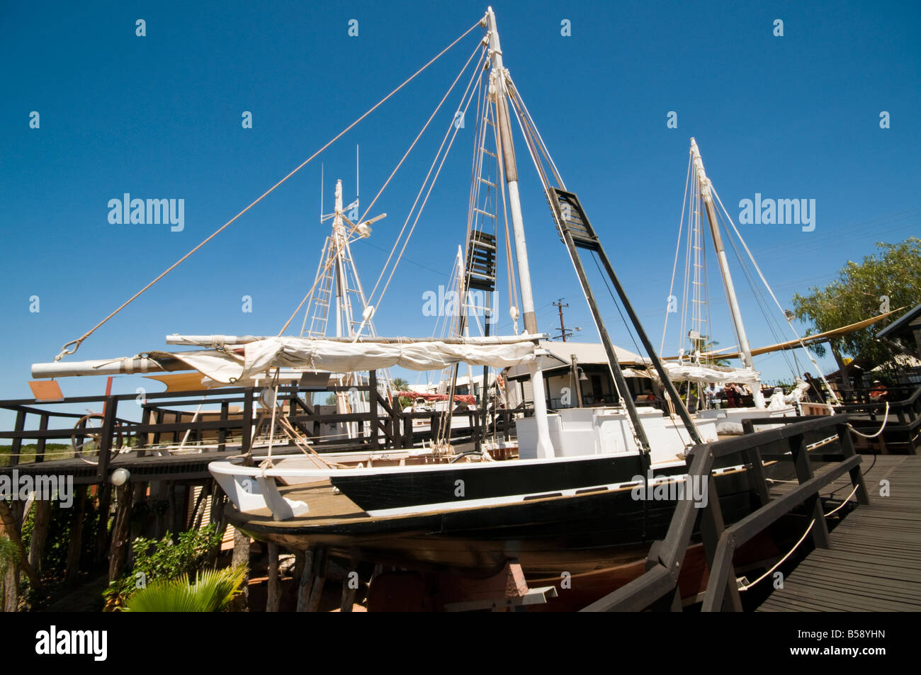 Eine Darstellung der historischen Perle Loggern und Ausrüstung Broome Western Australia Stockfoto