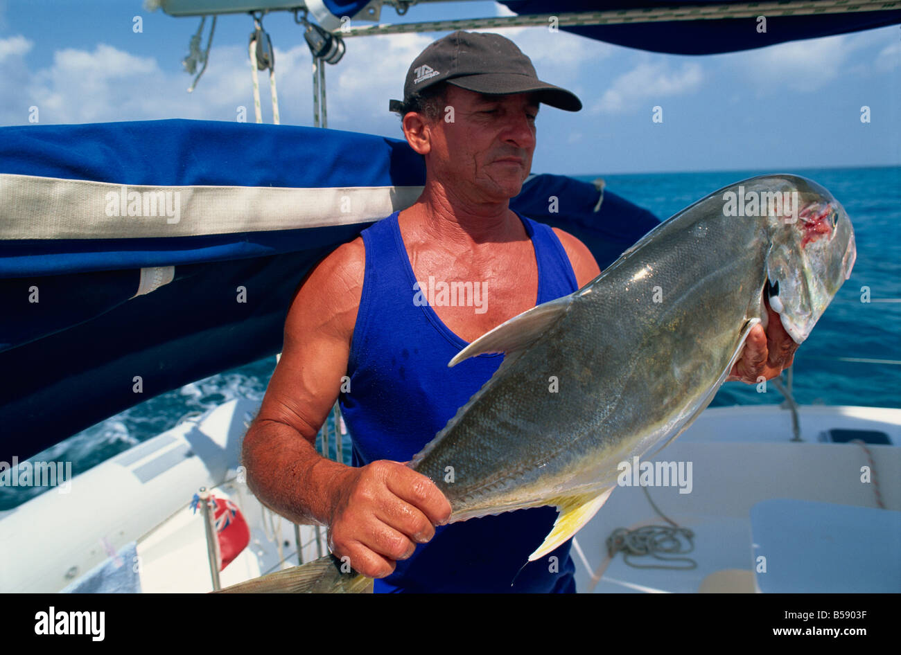 Fisch gefangen in den Gewässern vor den Cays, Kuba, Westindische Inseln, Karibik, Mittelamerika Stockfoto