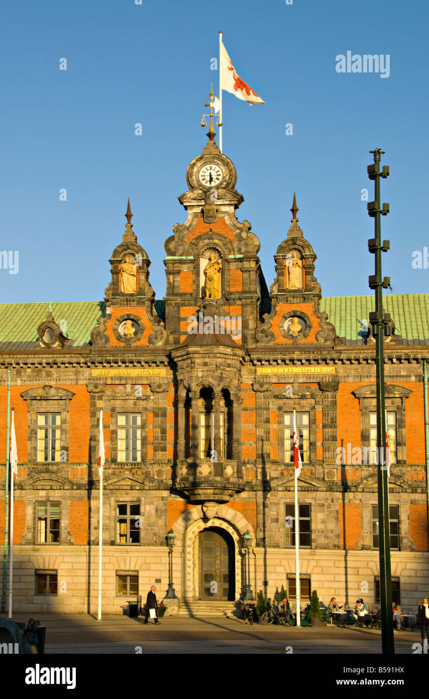 Marktplatz und Rathaus in Malmø, Schweden. Stockfoto