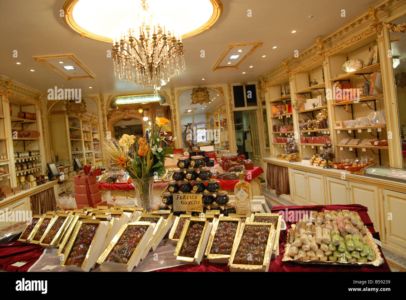 Süßwaren-Shop Nizza Frankreich genannt Auer in Nizza Frankreich Stockfoto