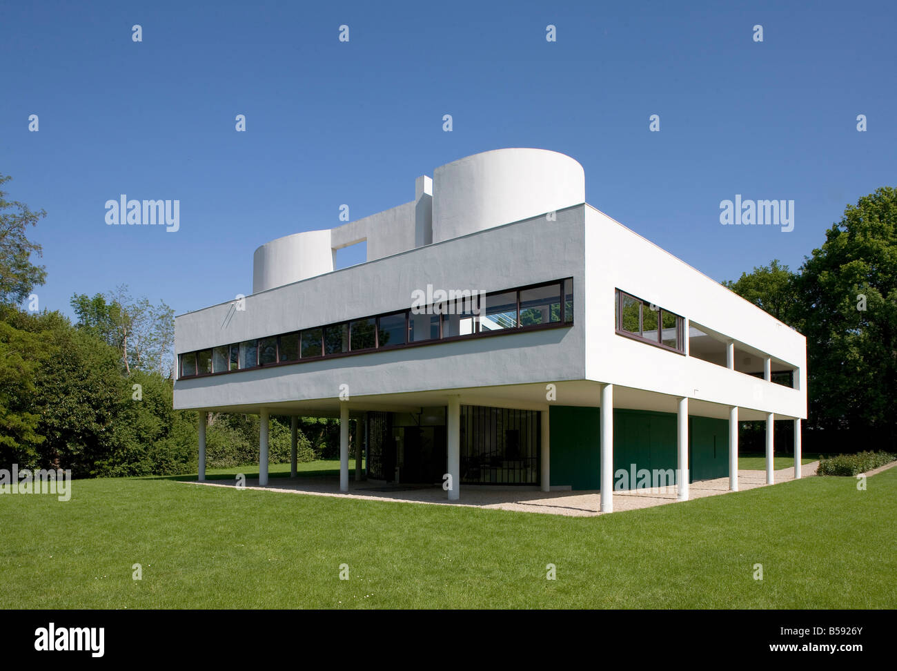 Poissy Bei Paris, Villa Savoye (Villa Les Heures Claires) 1928-1931, Blick von Nordwesten Stockfoto