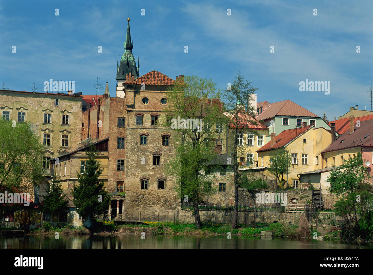 Altstadtblick, Jindrichuv Hradec, Süd-Böhmen, Tschechische Republik, Europa Stockfoto