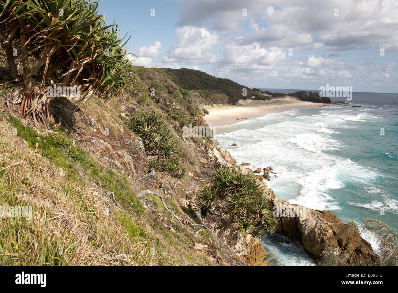 Frenchmans Bucht und das Meer von Gorge Walk North Stradbroke Island Queensland QLD Australien Stockfoto