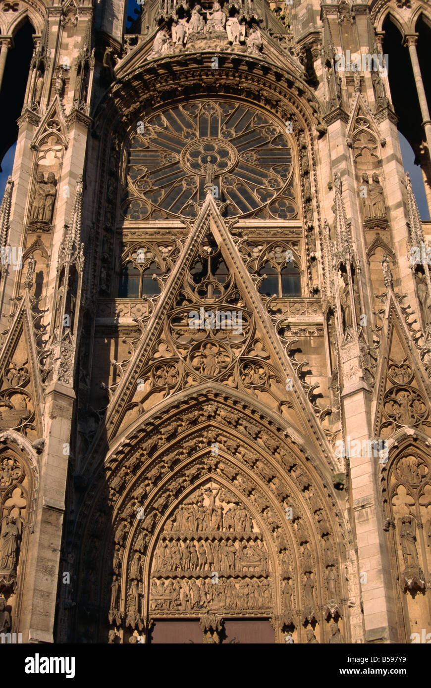 Nahaufnahme von der Kathedrale von Rouen Haute Normandie Frankreich N Boyd Stockfoto