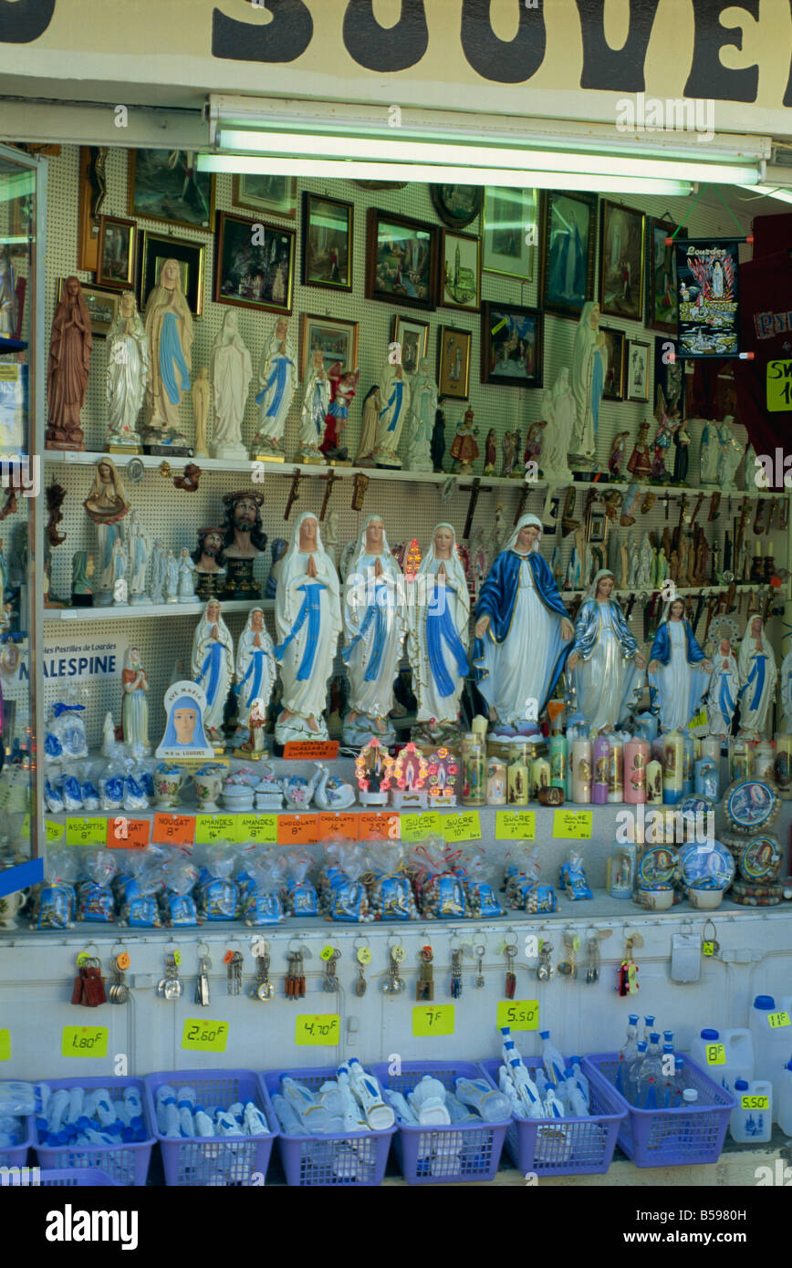 Souvenir-Shop in Lourdes Midi-Pyrenäen Frankreich N Boyd Stockfoto