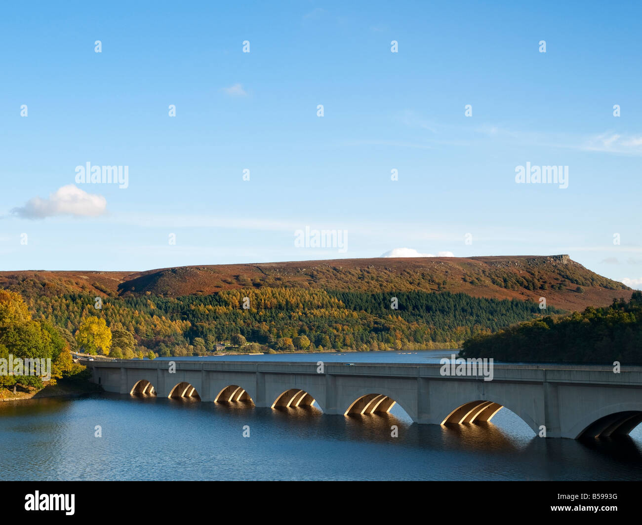 Ashopton-Viadukt, Ladybower Vorratsbehälter, Peak District, UK. Stockfoto