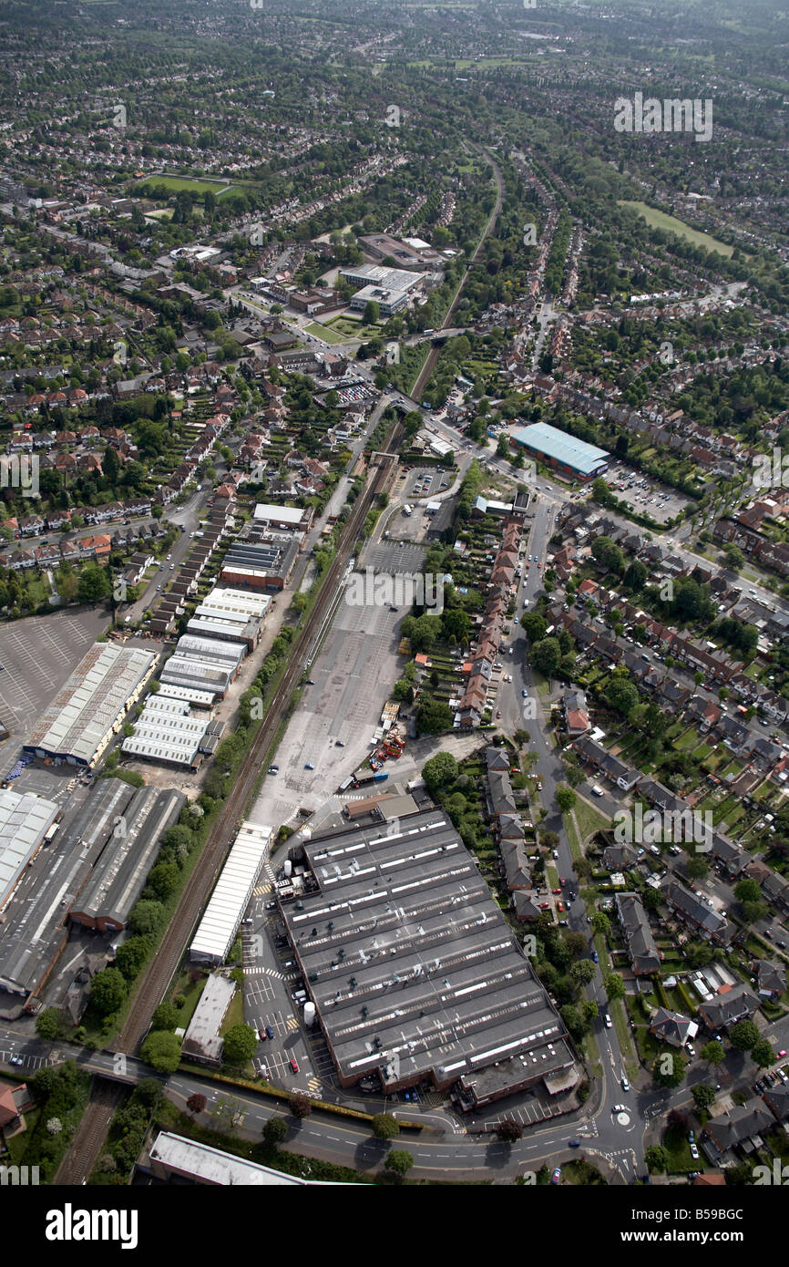 Luftbild Südwesten Industriegebiet Hall Green Bahnhof s beherbergt Cateswell Straße Springfield Birmingham B28 E Stockfoto