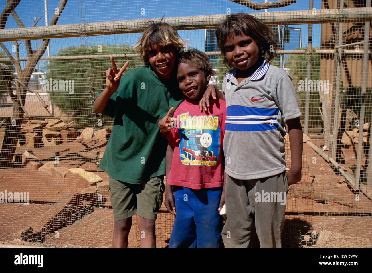 Aborigine-jungen bei Curtin Springs station Zentrum Northern Territory Australien Pazifik Stockfoto