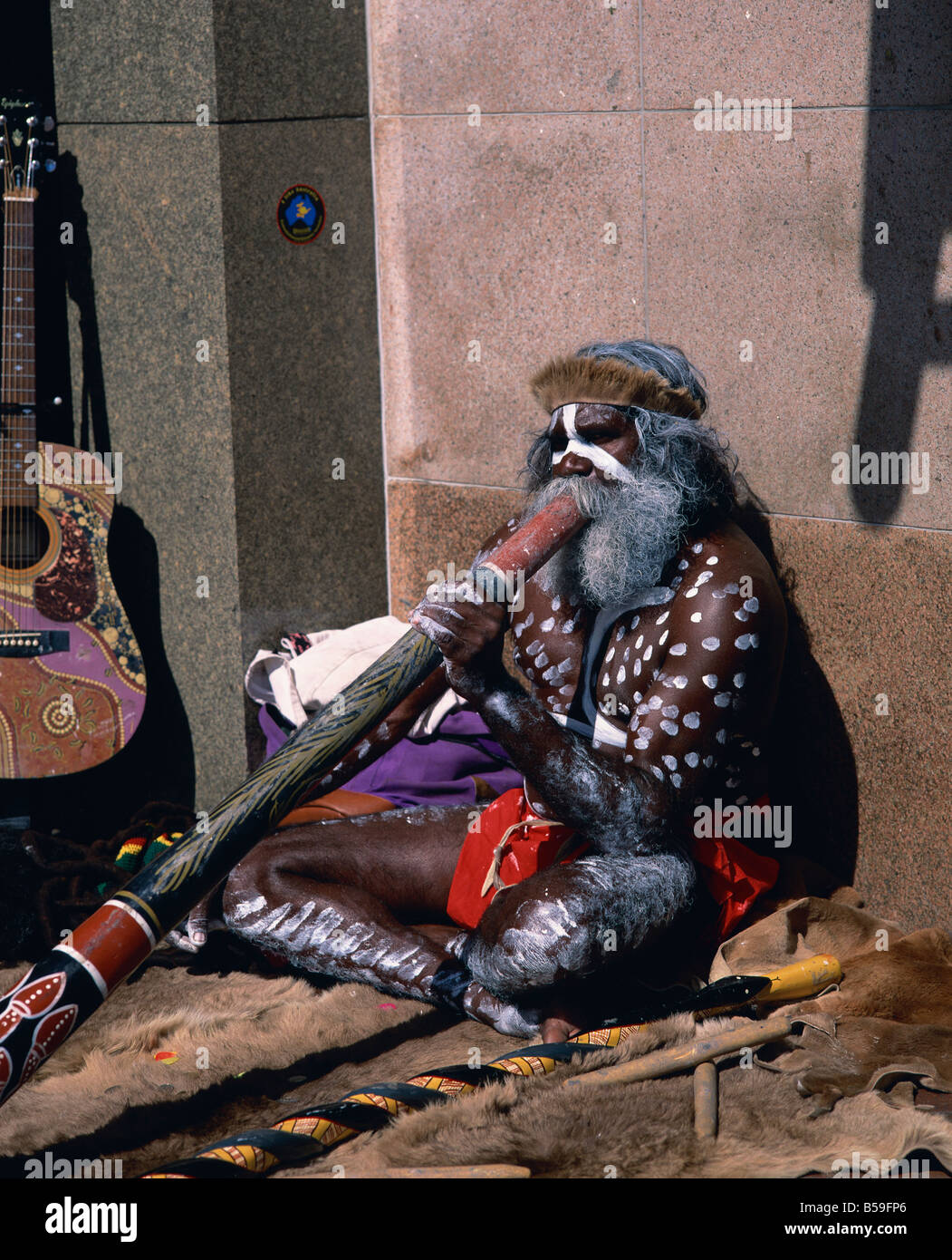 Ein Aborigine Straße Straßenmusiker in Sydney New South Wales Australien M Mawson Stockfoto