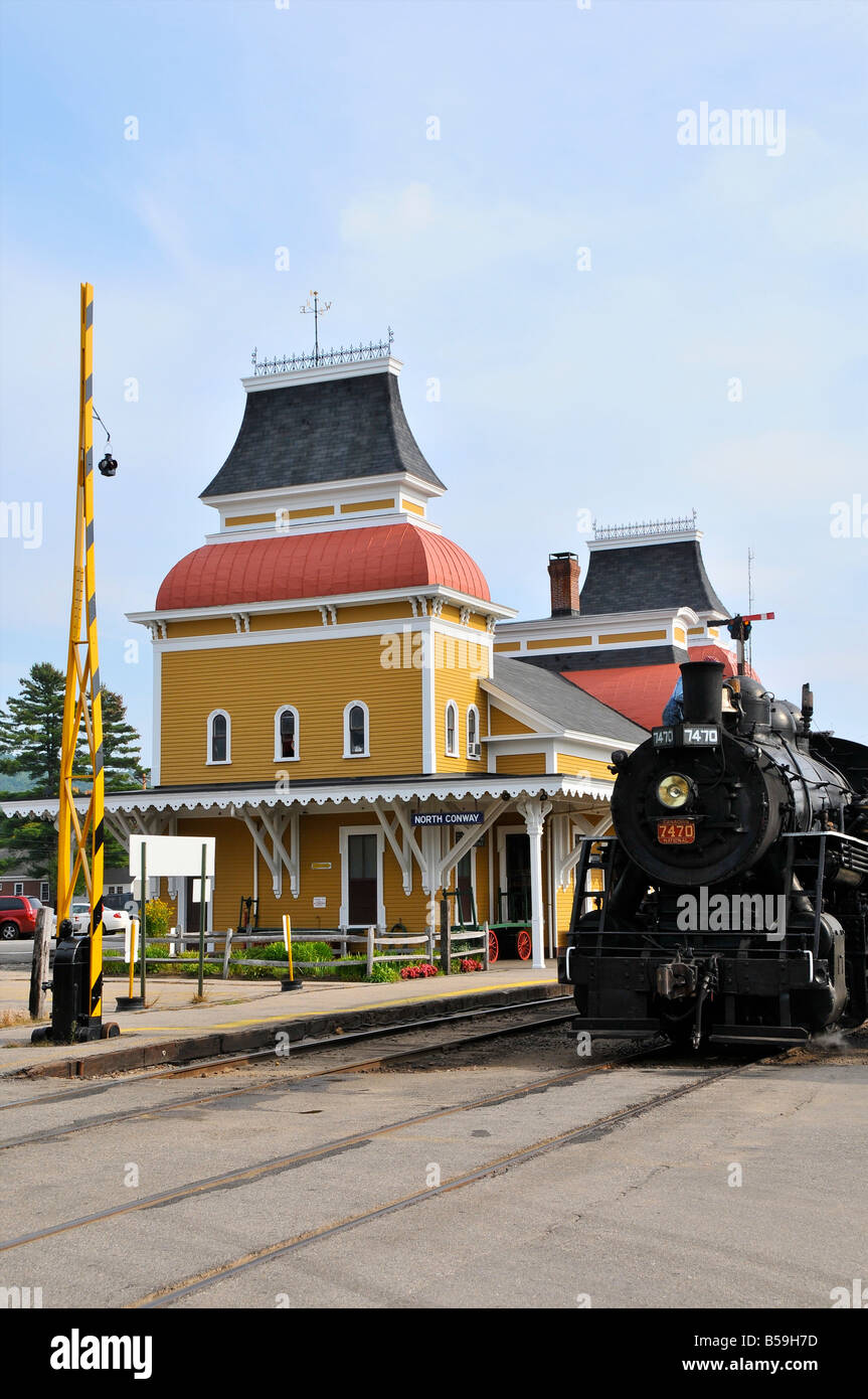Conway Scenic Railroad, North Conway, New Hampshire, USA Stockfoto