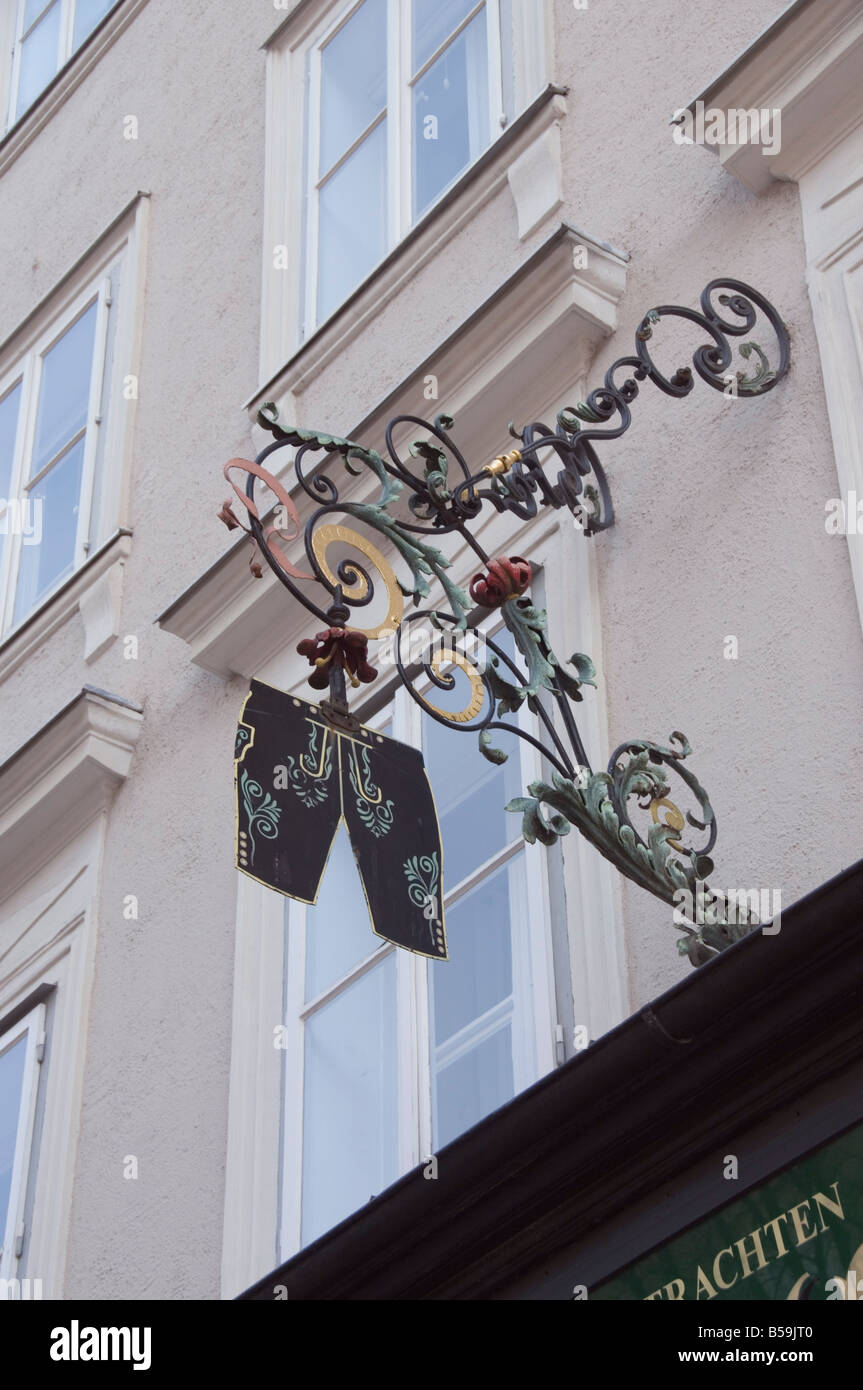 Shop-Zeichen, Salzburg, Österreich, Europa Stockfoto