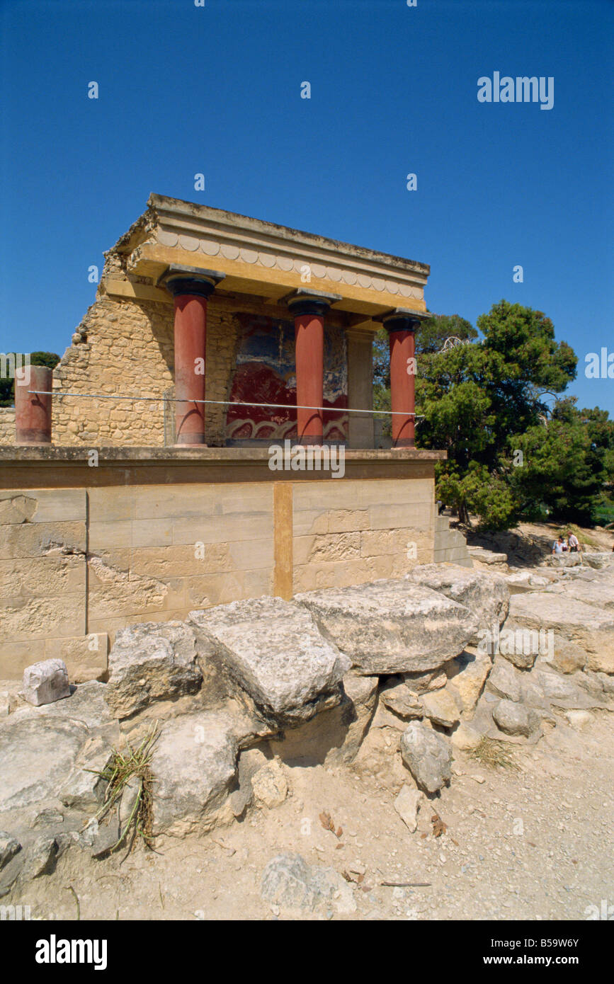 Palast des König Minos Knossos Kreta griechische Inseln Griechenland Europa Stockfoto