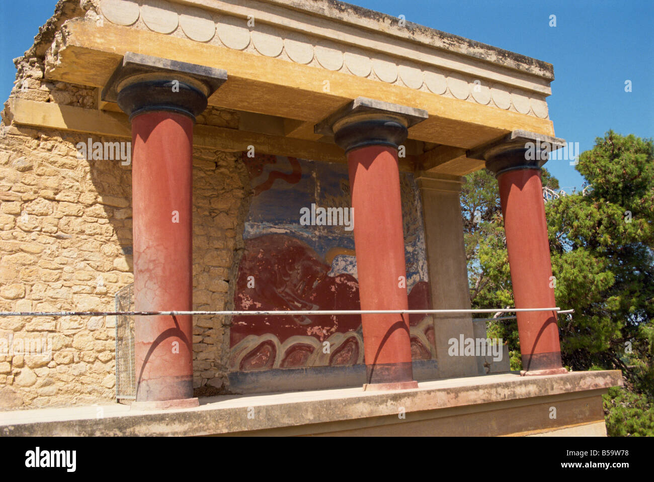 Palast des König Minos Knossos Kreta griechische Inseln Griechenland Europa Stockfoto