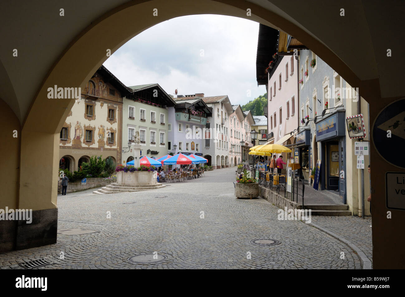 Markt Platz, Medienstationen, Bayern, Deutschland Stockfoto