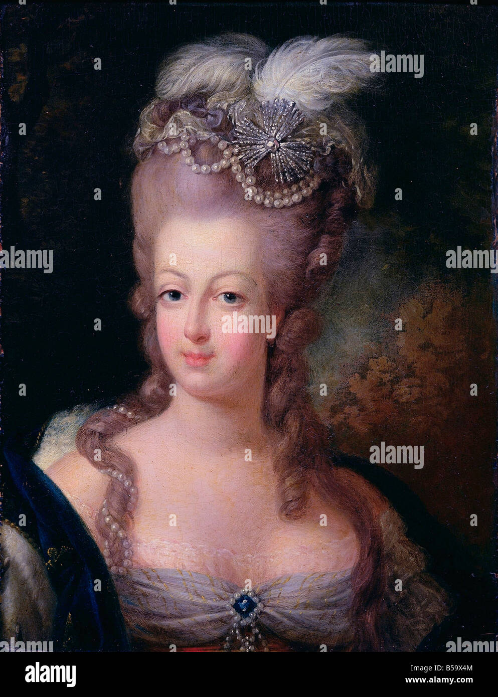 Öl-Porträt von Marie Antoinette de Habsbourg Lothringen 1750 Stockfoto
