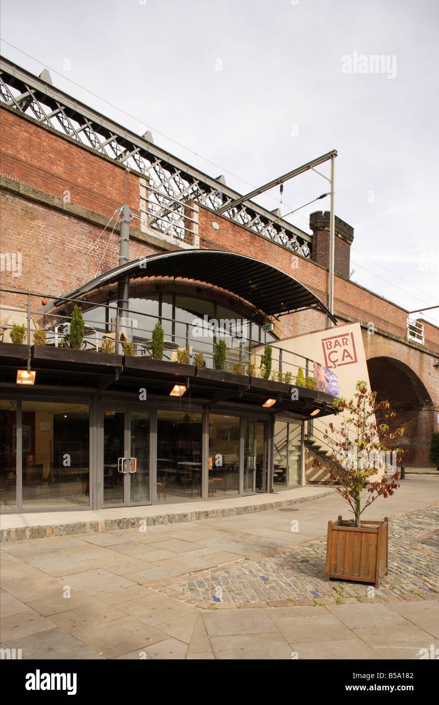 Barca im Castlefield Manchester UK Stockfoto