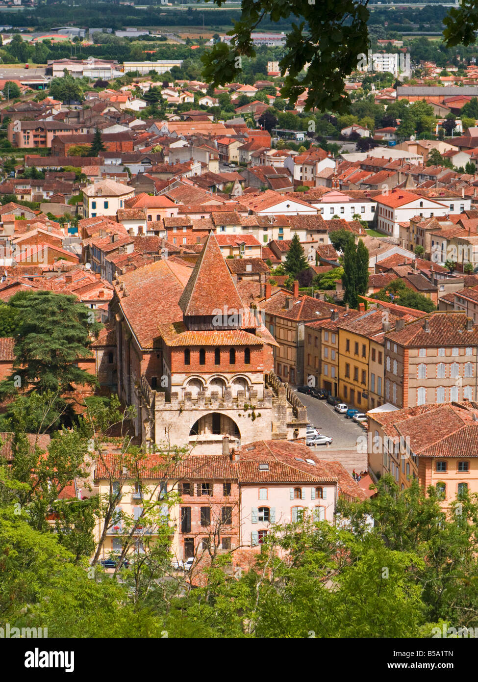 Moissac, Frankreich - Altstadt und Abtei St. Pierre, Tarn et Garonne Stockfoto