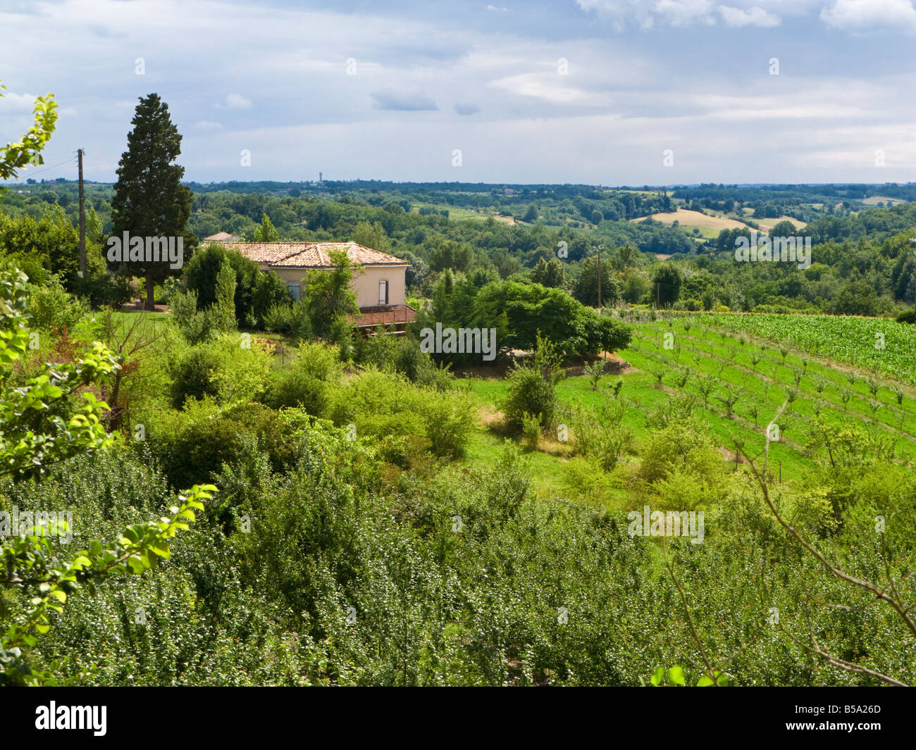 Tarn et Garonne Bauernhaus mit Blick ins grüne, Frankreich, Europa Stockfoto
