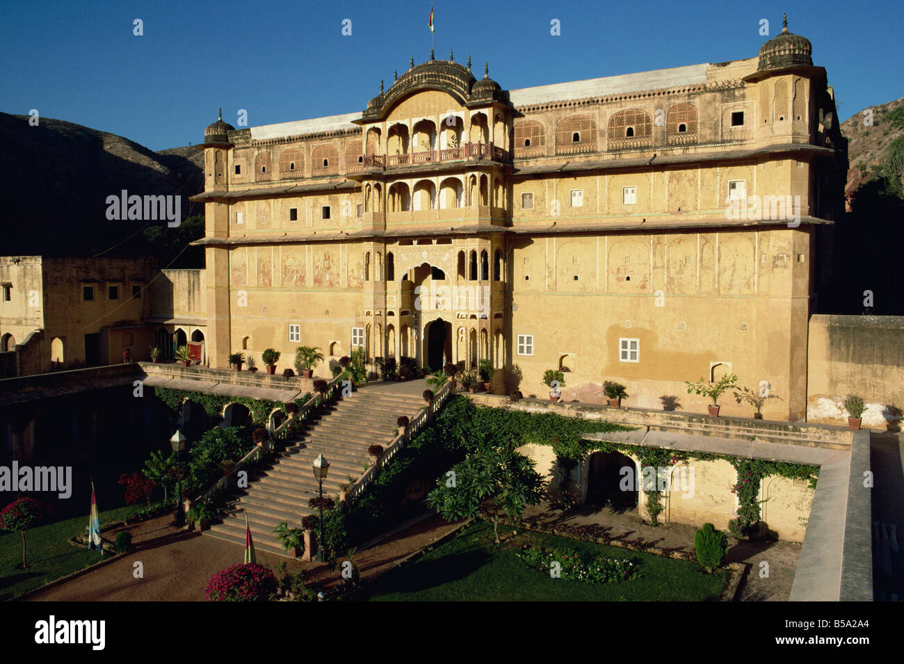 Der Rajput Samode Palast heute ein Hotel in der Nähe von Jaipur Rajasthan Staat Indien Asien Stockfoto
