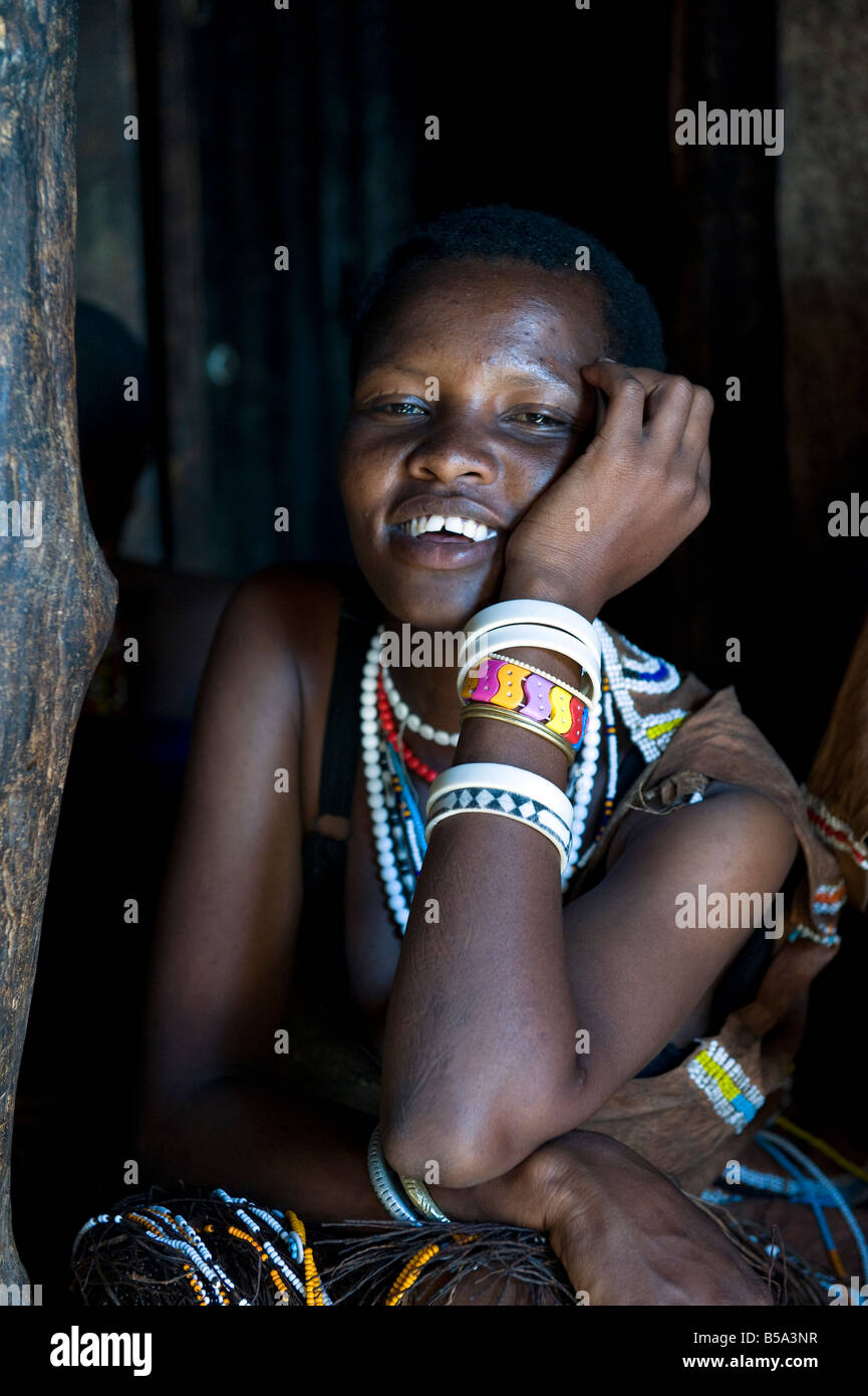 Die Datooga, bekannt als die Mang'ati in Swahili sind eine Hirtenbevölkerung nilotischen Volk nördlich-zentralen Tansania südlich von Ngorongoro Stockfoto