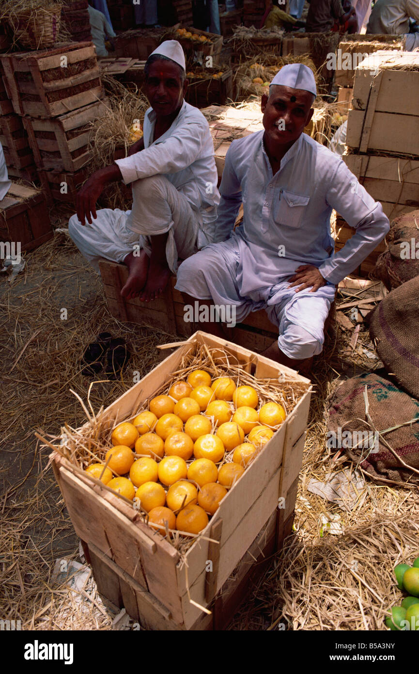 Orangen zu verkaufen Crawford Market Mumbai Indien Asien Stockfoto