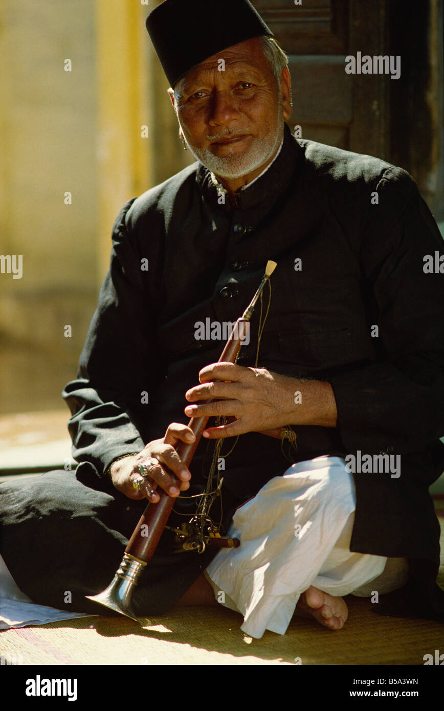 Ustad Bismillah Khan Shehnai Spieler und einer der Indien s brillantesten Musiker Indien Asien Stockfoto