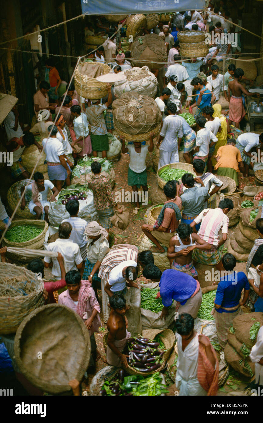 Shealda Gemüse-Markt West Bengal Kolkata Staat Indien Asien Stockfoto