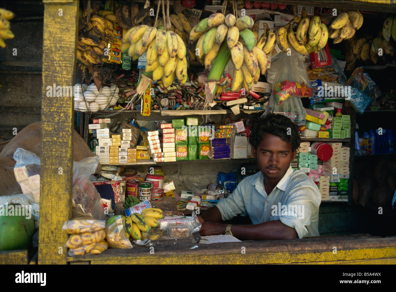 Obst-Verkäufer Port Blair Andamanen Indien Asien Stockfoto
