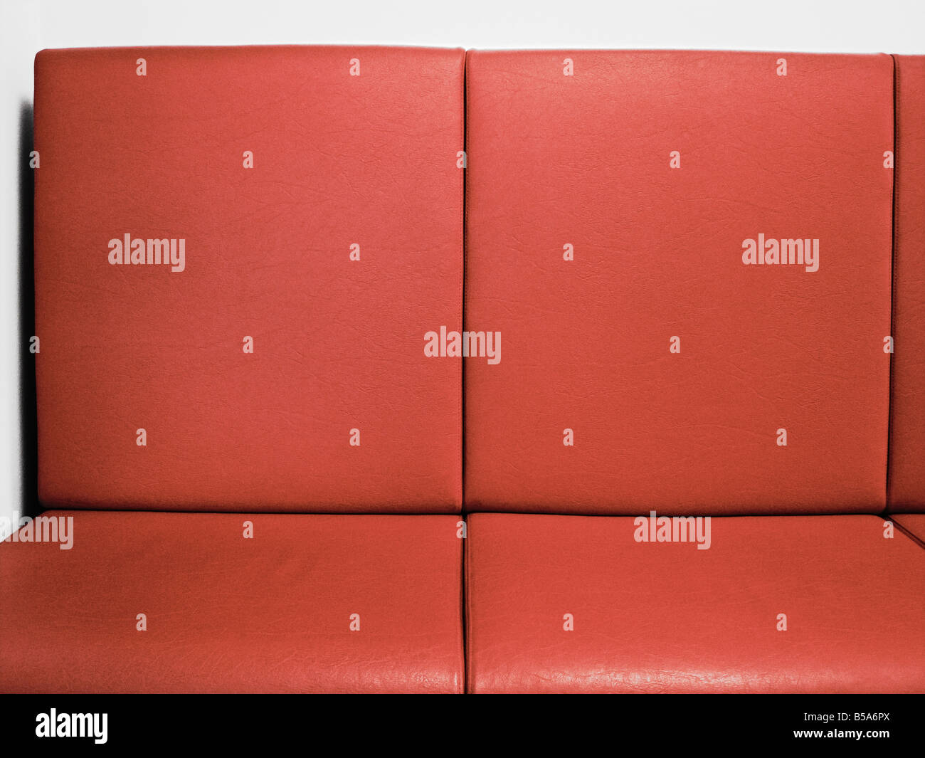 Rote Leder Couch Close up Stockfoto